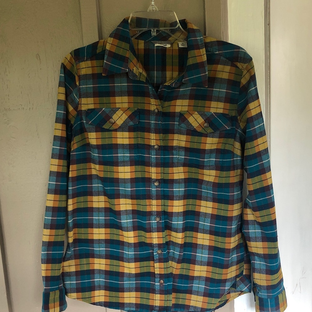 L.L. Bean Multicolor Blue Yellow Plaid Flannel Shirt